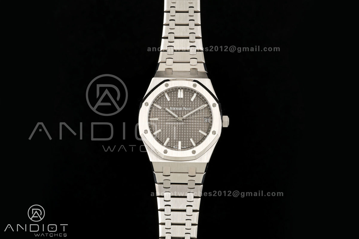 Royal Oak 41mm 15500 SS ZF Free Sprung V2 1:1 Best Edition Gray Textured Dial On SS Bracelet Super Clone A4302 